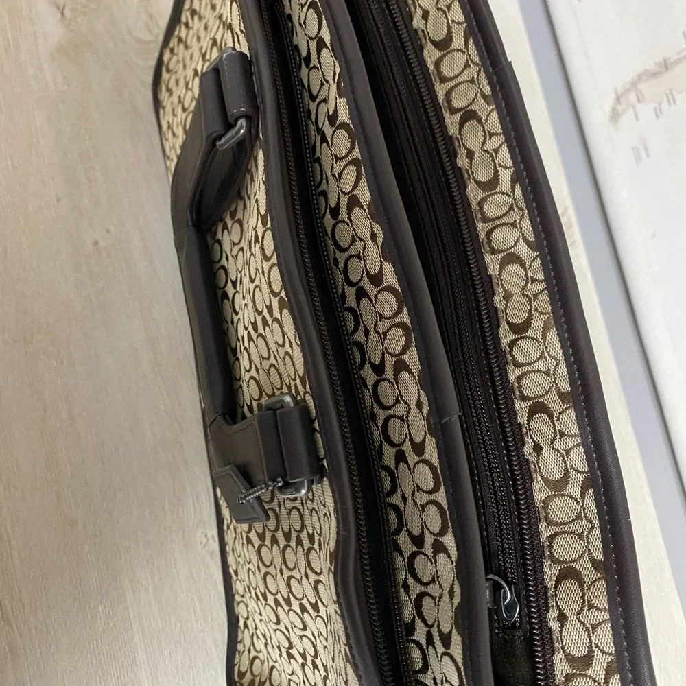 Coach Brown Briefcase with Signature Monogram and Leather Trim - Picture 8 of 10